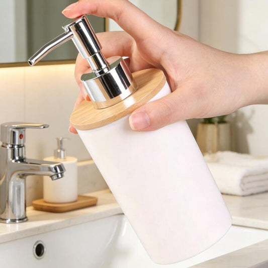 Frasco Dispensador de Loção com Tampa para Banheiro e Cozinha, Frasco de Gel de Banho com Bomba, Dispensador de Sabonete para Banheiro, Frasco de Banho, Dispensador de Sabonete