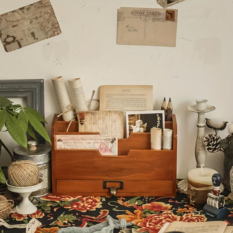 Caixa de Arrumação de Secretária para Escritório, Organizador de Máscaras, Arquivos, Papelaria, Cartões, Dados, Livros de Imagens, Prateleira de Arrumação de Papel A4, Arrumação de Cartas, Organizador de Secretária e Gavetas para Arrumação Doméstica
