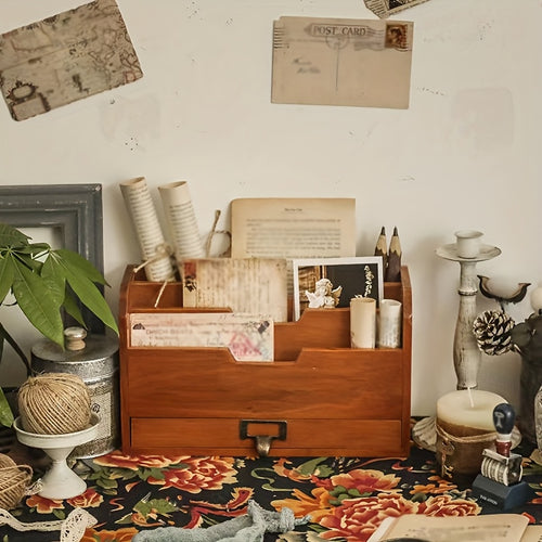 Caixa de Arrumação de Secretária para Escritório, Organizador de Máscaras, Arquivos, Papelaria, Cartões, Dados, Livros de Imagens, Prateleira de Arrumação de Papel A4, Arrumação de Cartas, Organizador de Secretária e Gavetas para Arrumação Doméstica