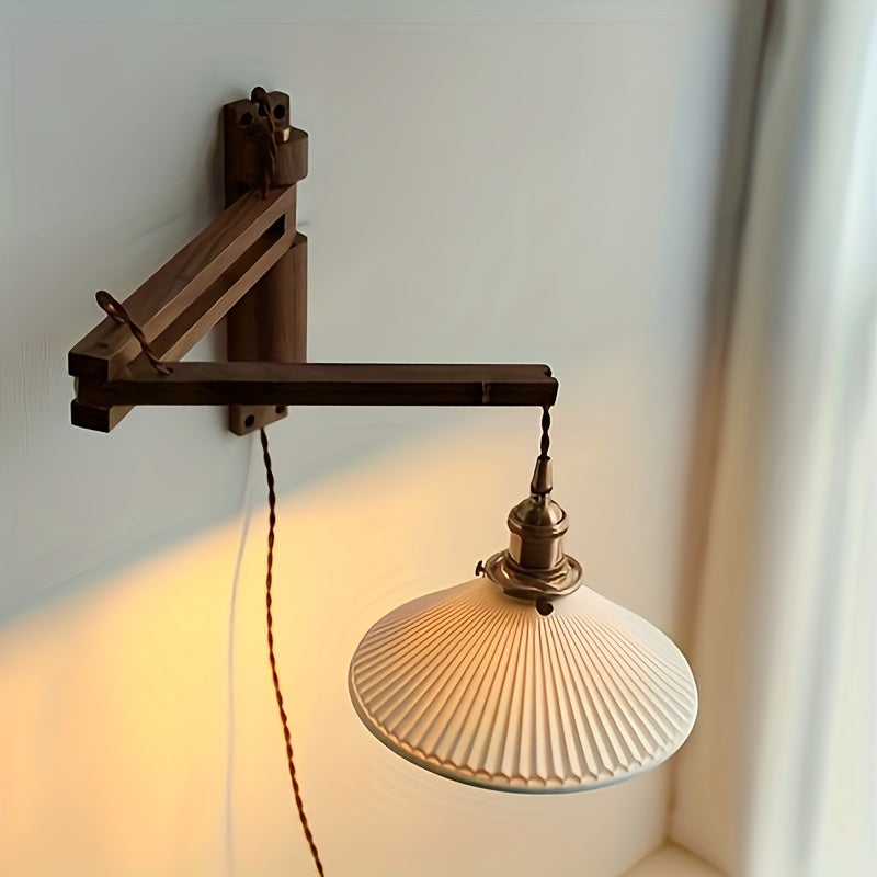 Suporte de Candeeiro de Parede Estilo Industrial - Suporte de Iluminação Ajustável, Sem Necessidade de Cablagem, Design Clássico Adequado para Secretárias, Estantes, Quartos, Salas de Estar, Iluminação Minimalista, Estrutura Robusta, Decoração de Casa, Iluminação Vintage