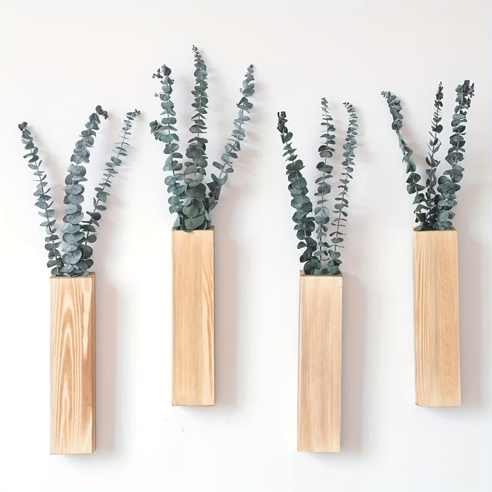 Suporte de Plantas Rústico em Madeira para Parede - Vaso de Bolso Estético, Suspenso para Espaços Interiores - Premium, Economizador de Espaço, Perfeito para Hotéis, Salas de Estar, Quartos, Áreas de Jantar e Casas de Banho (Plantas Não Incluídas)