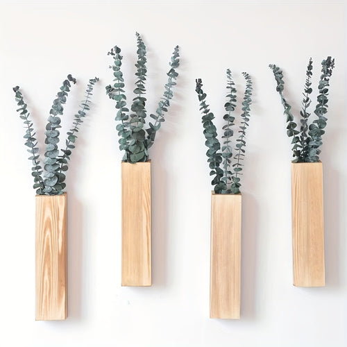 Suporte de Plantas Rústico em Madeira para Parede - Vaso de Bolso Estético, Suspenso para Espaços Interiores - Premium, Economizador de Espaço, Perfeito para Hotéis, Salas de Estar, Quartos, Áreas de Jantar e Casas de Banho (Plantas Não Incluídas)