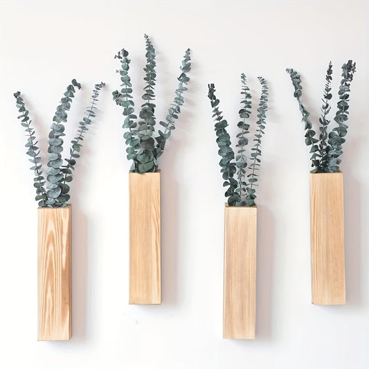 Suporte de Plantas Rústico em Madeira para Parede - Vaso de Bolso Estético, Suspenso para Espaços Interiores - Premium, Economizador de Espaço, Perfeito para Hotéis, Salas de Estar, Quartos, Áreas de Jantar e Casas de Banho (Plantas Não Incluídas)