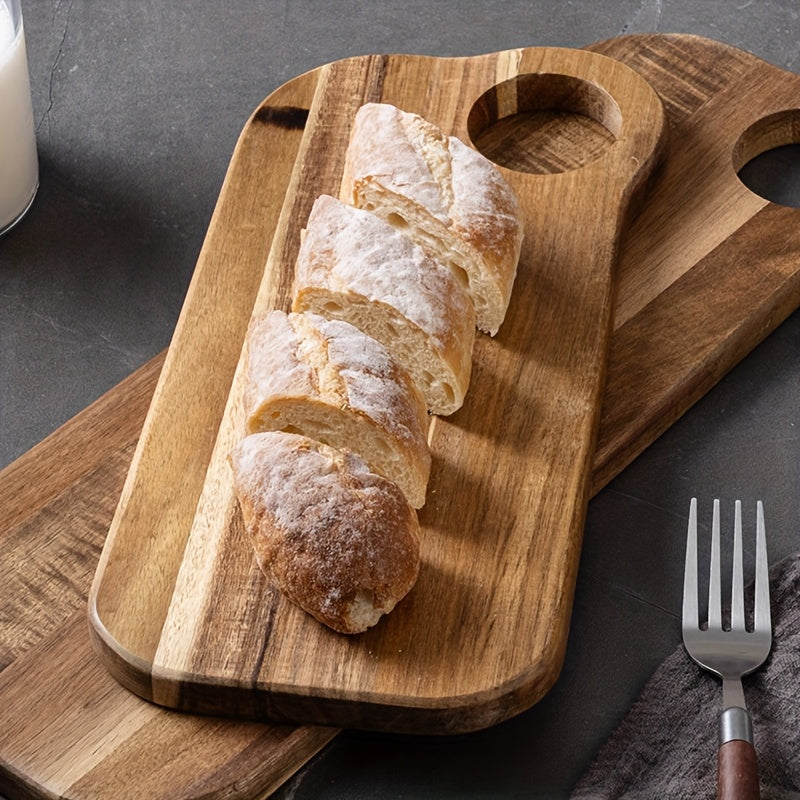 1 Tábua de Corte em Madeira de Rosa Criativa, Tábua de Pão de Madeira Maciça Irregular, Tábua de Bife Ocidental, Tabuleiro de Pastelaria para Cozinhar, Tábua de Corte para Bolos e Pães Domésticos